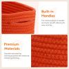 Lifewit 6 Pack Woven Baskets for Storage, Cotton Rope Baskets Cube Storage Bins, Cute Small Shelf Baskets for Organizing, Round Storage Box Caddy for Closet, Living Room, Bedroom, Playroom, White(Orange)