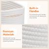 Lifewit 6 Pack Woven Baskets for Storage, Cotton Rope Baskets Cube Storage Bins, Cute Small Shelf Baskets for Organizing, Round Storage Box Caddy for Closet, Living Room, Bedroom, Playroom, White(White)