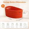 Lifewit 6 Pack Woven Baskets for Storage, Cotton Rope Baskets Cube Storage Bins, Cute Small Shelf Baskets for Organizing, Round Storage Box Caddy for Closet, Living Room, Bedroom, Playroom, White(Orange)