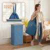 Lifewit 65L Slim Laundry Hamper with Lid, Narrow Laundry Basket with Removable Bag & Bamboo Handles, Fodable Thin Dirty Clothes Hamper for Laundry Collapsible Bin for Bathroom Bedroom Dorm, Dark Gray(Dark Blue)