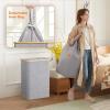Lifewit 65L Slim Laundry Hamper with Lid, Narrow Laundry Basket with Removable Bag & Bamboo Handles, Fodable Thin Dirty Clothes Hamper for Laundry Collapsible Bin for Bathroom Bedroom Dorm, Dark Gray(Gray)