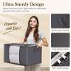 Lifewit 90L Large Storage Bags, Closet Organizers and Storage, Clothes Storage Bins with Lids, Foldable Storage Containers with Reinforced Handles for Clothing, Blanket, Bedding, Comforter 3 Pack Gray(Gray)