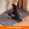 Lifewit Chenille Indoor Doormat Traps Mud and Water, Non Slip Low-Profile Rug Doormats for Muddy Shoes and Dog Paws, Machine Washable Doormat for Pet Entry, Back Door, Mud Room, 24 × 36 in, Grey(Grey)