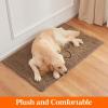 Lifewit Chenille Indoor Doormat Traps Mud and Water, Non Slip Low-Profile Rug Doormats for Muddy Shoes and Dog Paws, Machine Washable Doormat for Pet Entry, Back Door, Mud Room, 24 × 36 in, Grey(Brown)