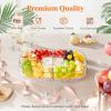 Lifewit Chilled Serving Tray for Parties, 15” Divided Shrimp Cocktail Serving Dish with Lid, Plastic Taco Bar Platter, Ice Serving Bowl for Veggie, Fruit, Salad, Mimosa Bar Supplies in Party/Buffet