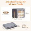 Lifewit Clothes Storage Bins with Metal Frame, Stackable Storage Box, Foldable Clothing Storage Bins with Lids, 40L Storage Bags Fabric Box Organizer with Clear Window＆ Zippers＆ Sturdy Handles 4 Pack(3)