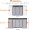 Lifewit Cooking Utensil Drawer Organizer, Expandable from 13 to 22.4 inches, Adjustable Cutlery Silverware Tray, Plastic Flatware Spatula Holder, Kitchen Tools Gadgets Storage Divider, Black(Gray)