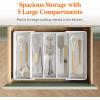 Lifewit Cooking Utensil Drawer Organizer, Expandable from 13 to 22.4 inches, Adjustable Cutlery Silverware Tray, Plastic Flatware Spatula Holder, Kitchen Tools Gadgets Storage Divider, Black(White)
