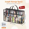 Lifewit DVD Storage Bags 3 Pack for 270 Pcs DVDs (90 Each), Clear PVC Plastic DVD Organizer with Handles and Zipper, Media Holder for Blu Ray Disc, Movie Cases, VHS Box, Video Game Disks, Albums(3)