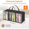 Lifewit DVD Storage Bags 6 Pack, Clear PVC Plastic DVD Organizer with Handles and Zipper, Media Holder for Blu Ray Disc, Movie Cases, VHS Box, Video Game Disks, Albums, Holds 240 Pcs DVDs (40 Each)(20.5″L x 7.1″W x 9.1″H for DVD)