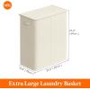 Lifewit Double Laundry Hamper with Lid and Removable Laundry Bags, Large Collapsible 2 Dividers Dirty Clothes Basket with Handles for Bedroom, Laundry Room, Closet, Bathroom, College, 136L Gray(White)