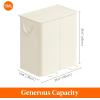 Lifewit Double Laundry Hamper with Lid and Removable Laundry Bags, Large Collapsible 2 Dividers Dirty Clothes Basket with Handles for Bedroom, Laundry Room, Closet, Bathroom, College, 136L Gray(Ivory White)