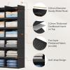 Lifewit Dual-Row 6 Tier Shelf Hanging Closet Organizer and Storage, Clothes Storage Shelves with 3 Sturdy Hooks for Clothing Organization, Foldable Dorm Room Essentials, 12 Sections Grey(Black)