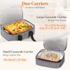 Lifewit Duo Insulated Casserole Carrier for Hot or Cold Food, Lasagna Holder 2 Compartments, Thermal Lunch Tote for Potluck Parties Cookouts, Fits 9″x13″ Casserole Dish, Gray(Gray)