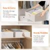 Lifewit Extra Large Trapezoid Closet Storage Bins for Shelf, 6 Packs Non-woven Fabric Closet Organizer Baskets with Handles, Foldable Clothes Containers Boxes for Clothing, Book, Purse Light Gray(White)