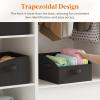 Lifewit Extra Large Trapezoid Closet Storage Bins for Shelf, 6 Packs Non-woven Fabric Closet Organizer Baskets with Handles, Foldable Clothes Containers Boxes for Clothing, Book, Purse Light Gray(Black)