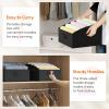 Lifewit Extra Large Trapezoid Closet Storage Bins for Shelf, 6 Packs Non-woven Fabric Closet Organizer Baskets with Handles, Foldable Clothes Containers Boxes for Clothing, Book, Purse Light Gray(Black)