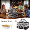 Lifewit Insulated Double Casserole Carrier Thermal Lunch Tote for Potluck Parties, Picnic, Beach, Fits 9 x 13 Inches Casserole Dish, Expandable by Mid Zipper, Grey(Black-Flowers)