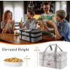Lifewit Insulated Double Casserole Carrier Thermal Lunch Tote for Potluck Parties, Picnic, Beach, Fits 9 x 13 Inches Casserole Dish, Expandable by Mid Zipper, Grey(Grey-geometric)