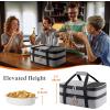 Lifewit Insulated Double Casserole Carrier Thermal Lunch Tote for Potluck Parties, Picnic, Beach, Fits 9 x 13 Inches Casserole Dish, Expandable by Mid Zipper, Grey(Gray)