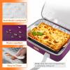 Lifewit Insulated Double Casserole Carrier Thermal Lunch Tote for Potluck Parties, Picnic, Beach, Fits 9 x 13 Inches Casserole Dish, Expandable by Mid Zipper, Grey(Purple)