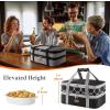 Lifewit Insulated Double Casserole Carrier Thermal Lunch Tote for Potluck Parties, Picnic, Beach, Fits 9 x 13 Inches Casserole Dish, Expandable by Mid Zipper, Grey(Black-Geometric)
