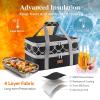 Lifewit Insulated Double Casserole Carrier Thermal Lunch Tote for Potluck Parties, Picnic, Beach, Fits 9 x 13 Inches Casserole Dish, Expandable by Mid Zipper, Grey(Black-Geometric)