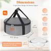 Lifewit Insulated Double Decker Round Casserole Carrier, Portable Pie Carrier Bag for Hot or Cold Food, Fits 12.5″ Baking Dish, Thermal Lunch Tote for Potluck Parties, Picnic and Cookouts, Grey(Gray)