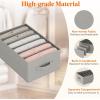 Lifewit Jeans Organizer for Closet, Large Size Pants Storage Bins 12 Cell, Foldable Clothes Drawer Organizer for Sweater, Towel, T-shirts, Dress, Stackable Wardrobe Shelf Dividers Box, 3 Packs(3)