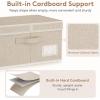 Lifewit Large Clothes Storage Bins with Lids, Fabric Foldable Storage Boxes with Handles, Decorative Closet Organizer, Stackable Cube Baskets Container for Bedroom, Office, 2 Packs, 34.5L Beige(2)