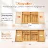 Lifewit Large Silverware Drawer Organizer, Expandable 21.4 to 36 Inches Wide, Bamboo Utensil Tray for Kitchen, Adjustable Flatware and Cutlery Holder for Spoons Forks Knives, 13 Compartments, Natural