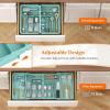 Lifewit Large Silverware Drawer Organizer, Expandable From 21 to 36 Inches, BPA Free Plastic Utensil Tray for Kitchen, Adjustable Flatware and Cutlery Holder for Spoons Forks Knives, Black(Turquoise)