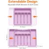 Lifewit Large Silverware Drawer Organizer, Expandable Utensil Tray for Kitchen, BPA Free Flatware and Cutlery Holder, Adjustable Plastic Storage for Spoons Forks Knives, Large, Black(Purple)