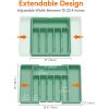 Lifewit Large Silverware Drawer Organizer, Expandable Utensil Tray for Kitchen, BPA Free Flatware and Cutlery Holder, Adjustable Plastic Storage for Spoons Forks Knives, Large, Black(Green)