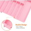 Lifewit Large Silverware Drawer Organizer, Expandable Utensil Tray for Kitchen, BPA Free Flatware and Cutlery Holder, Adjustable Plastic Storage for Spoons Forks Knives, Large, Black(Pink)