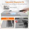 Lifewit Magnetic Drawer Knife Organizers Insert, Kitchen Plastic In Drawer Knife Block Slots for 16 Knives and 1 Sharpening Steel, Extra Large Steak Chefs Knives Holder Storage Sets, Gray(Gray)