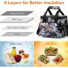 Lifewit Medium Lunch Bag Insulated Lunch Box Soft Cooler Cooling Tote for Adult Men Women, Dark Gray 12-Can (9L)(Flower)