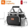 Lifewit Medium Lunch Bag Insulated Lunch Box Soft Cooler Cooling Tote for Adult Men Women, Dark Gray 12-Can (9L)(Gray & Black)
