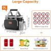 Lifewit Medium Lunch Bag Insulated Lunch Box Soft Cooler Cooling Tote for Adult Men Women, Dark Gray 12-Can (9L)(Gray & Black)