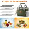 Lifewit Medium Lunch Bag Insulated Lunch Box Soft Cooler Cooling Tote for Adult Men Women, Dark Gray 12-Can (9L)(Gray & Green)