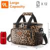 Lifewit Medium Lunch Bag Insulated Lunch Box Soft Cooler Cooling Tote for Adult Men Women, Dark Gray 12-Can (9L)(Leopard)