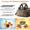 Lifewit Medium Lunch Bag Insulated Lunch Box Soft Cooler Cooling Tote for Adult Men Women, Dark Gray 12-Can (9L)(Leopard)