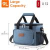 Lifewit Medium Lunch Bag Insulated Lunch Box Soft Cooler Cooling Tote for Adult Men Women, Dark Gray 12-Can (9L)(Light Blue)