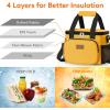 Lifewit Medium Lunch Bag Insulated Lunch Box Soft Cooler Cooling Tote for Adult Men Women, Dark Gray 12-Can (9L)(Orange)