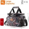 Lifewit Medium Lunch Bag Insulated Lunch Box Soft Cooler Cooling Tote for Adult Men Women, Dark Gray 12-Can (9L)(Paisley)