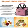 Lifewit Medium Lunch Bag Insulated Lunch Box Soft Cooler Cooling Tote for Adult Men Women, Dark Gray 12-Can (9L)(Pink)