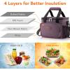 Lifewit Medium Lunch Bag Insulated Lunch Box Soft Cooler Cooling Tote for Adult Men Women, Dark Gray 12-Can (9L)(Purple)