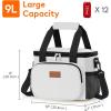 Lifewit Medium Lunch Bag Insulated Lunch Box Soft Cooler Cooling Tote for Adult Men Women, Dark Gray 12-Can (9L)(Sliver Gray)
