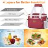 Lifewit Medium Lunch Bag Insulated Lunch Box Soft Cooler Cooling Tote for Adult Men Women, Dark Gray 12-Can (9L)(White/Red)