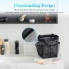 Lifewit Mesh Shower Caddy Freestanding Portable Shower Tote Bag for College Dorm, Bathroom, Gym, Travel, Quick Dry Hanging Organizer with 7 Storage Pockets for Toiletry Essentials, Medium,Black(Black)